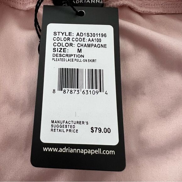 🆕 Adrianna Papell Pleated Lace Pull On Skirt size M - Picture 6 of 7